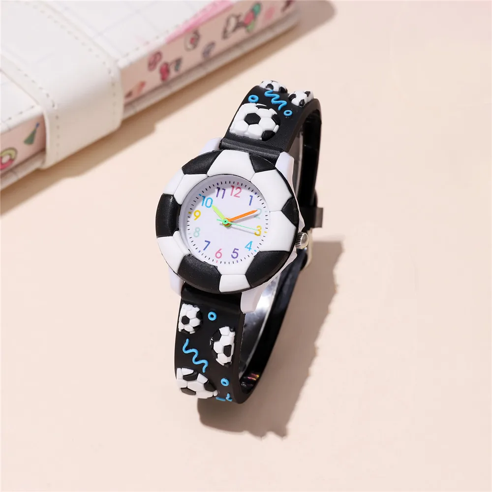 Sports style football pattern children's watch