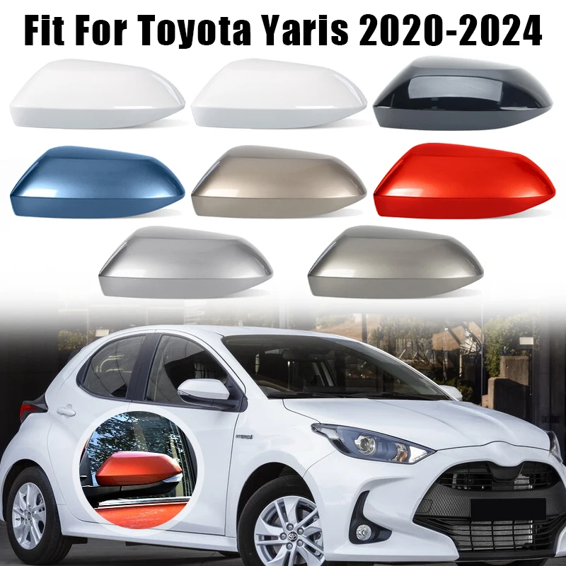 

earview Mirror Cover Cap For Toyota Yaris 2020 2021 2022 2023 2024 White Door Side Mirror Housing Cover Cap Car Accessories