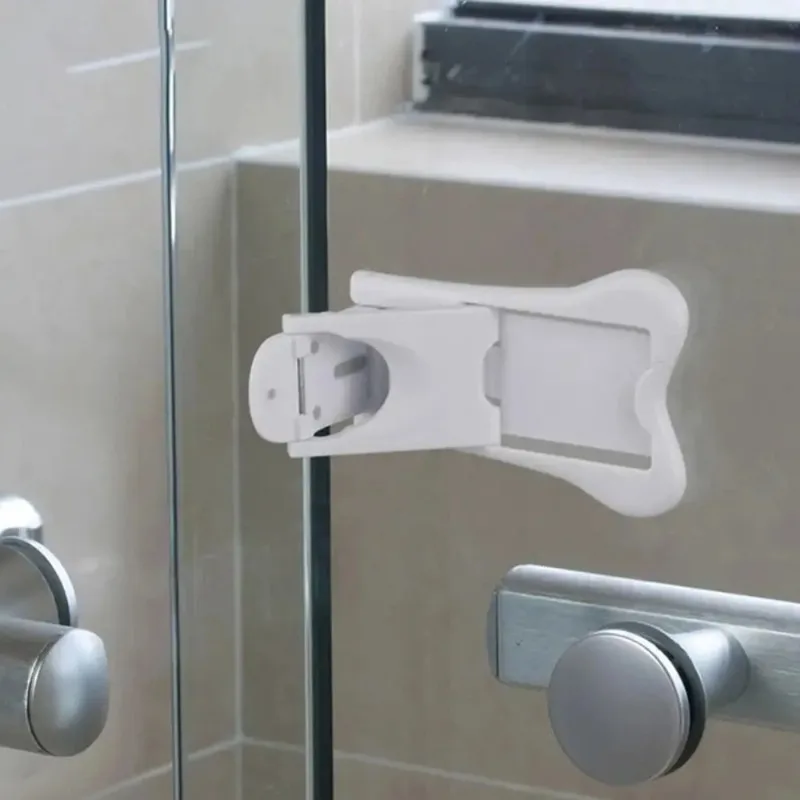 

Замок для раздвижной двери, самоклеящийся ограничитель для раздвижной створки окна, фиксирующий замок для двери шкафа, замок для безопасности детей ящика из АБС-пластика