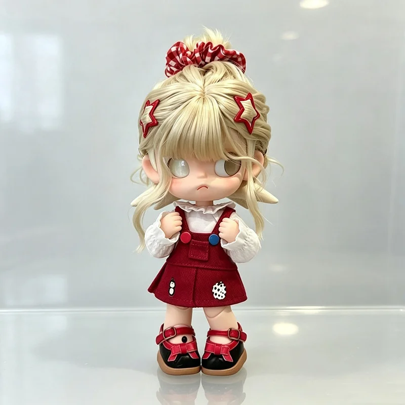 No dolls For Zsiga 1/8 Scale BJD Action Figure Doll Clothes Set White Shirt Red Suspender Skirt Princess Shoes Collectible Decor