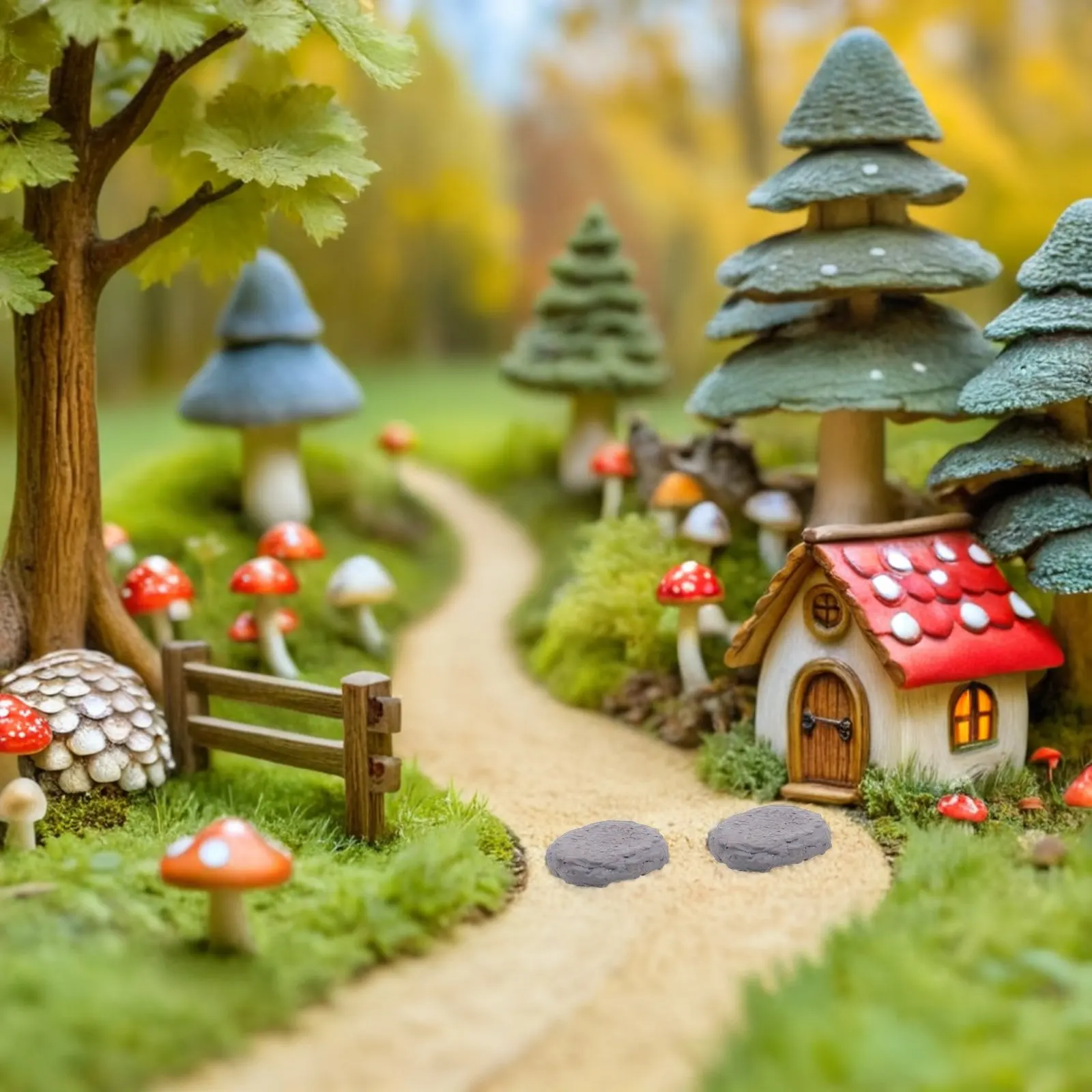 

20Pcs Miniature Resin Stepping Stones Micro Landscape Fairy Garden Paving Stones 0.98 Inch Mini Yard Bonsai Garden Decor