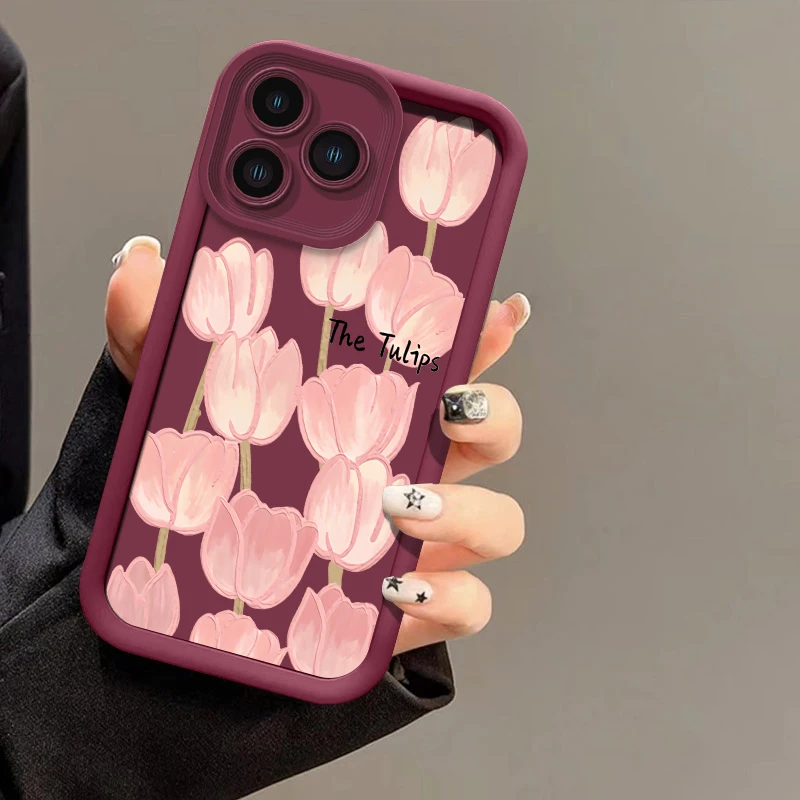 Silicone Flower Phone Case For Xiaomi Poco M7 Pro C65 C40 C50 C31 M6 Plus M5s M4 M3 M2 C61 C55 C51 Soft Shockproof Matte Cover