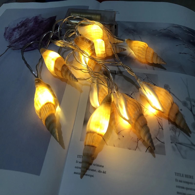 Night Market Stall Led Light String Ocean Conch Light Room Christmas Decoration Outdoor Light String Photo Wall Light