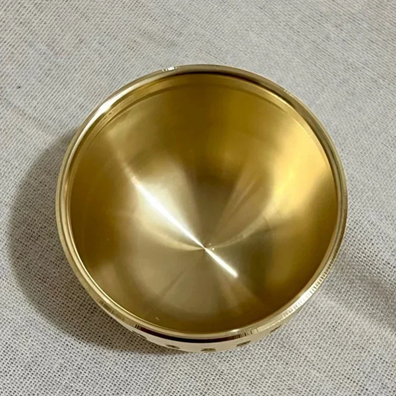 Pure Brass Hundred Blessings Cup Table Top Small Decoration Ashtray Dessert Bowl Fortune Map Treasure Collection Study Bauble