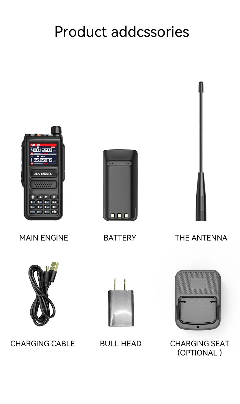 ANYSECU AC-880 10W 2-Way Radio High Power Full Band Frequency Real-time Weather Emergency Alarm Marine Aviation Walkie Talkie