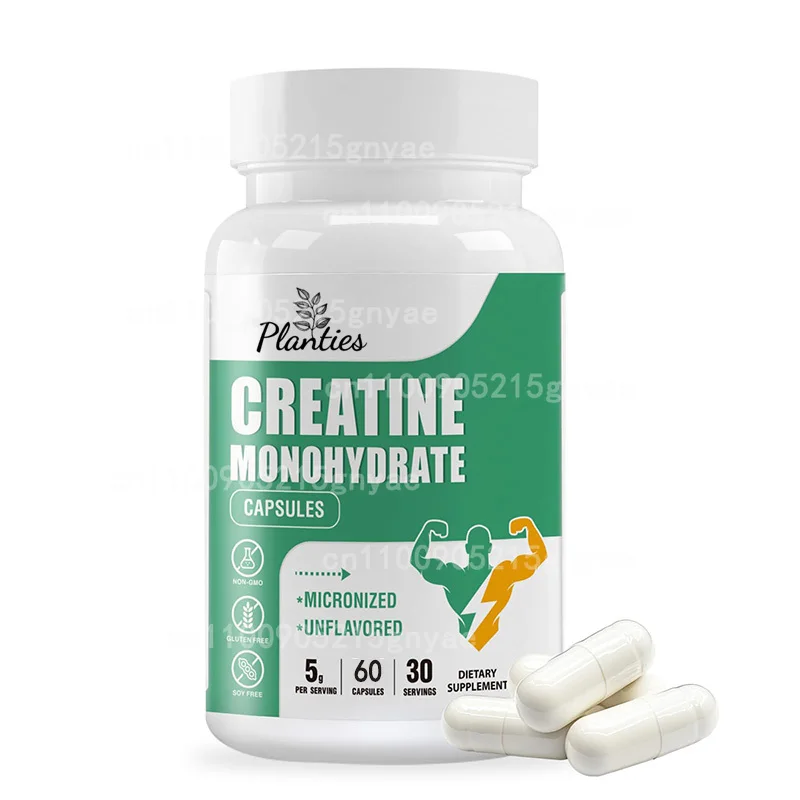 Cápsulas de monohidrato de creatina para mejorar la masa muscular, mejorar la fuerza y el rendimiento, recuperación de entrenamiento, ganador de masa