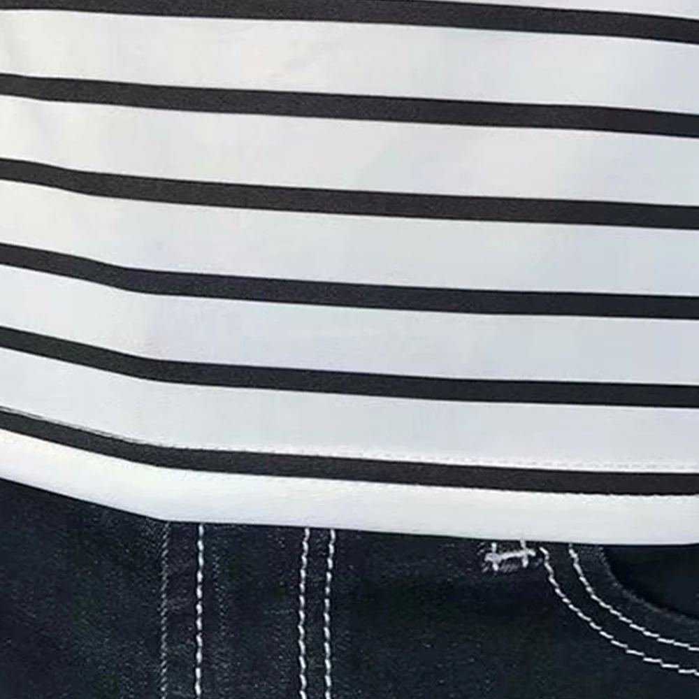 Short Sleeve T-Shirt 1pcs Clothing Accessories Homme O-Neck Streetwear Stripe Slim Fit High Quality Confortable