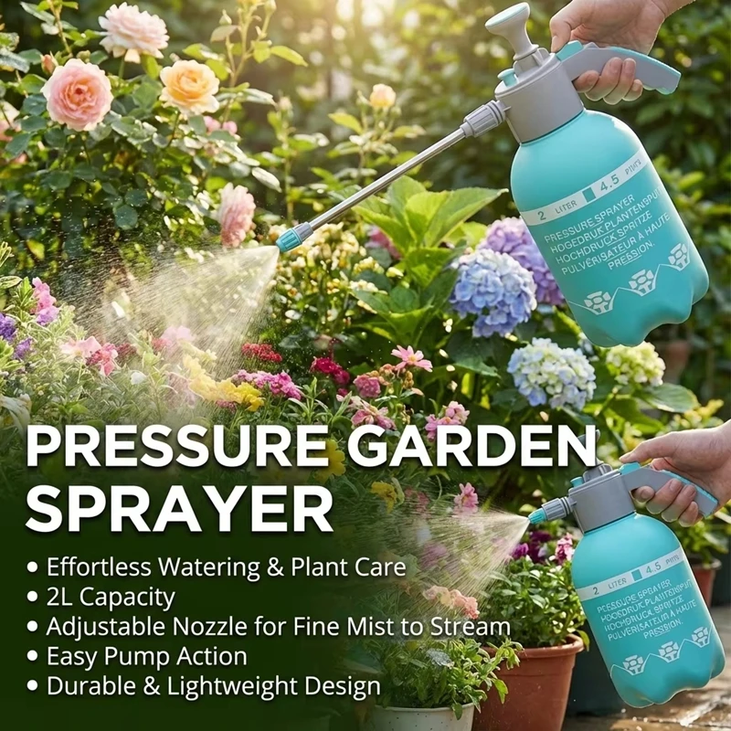 Pressure Hand Operated Spray Bottle Kettle Pressurized Sprayer Extension Rod Long Nozzle Gardening Tool Spray Pot New Portable