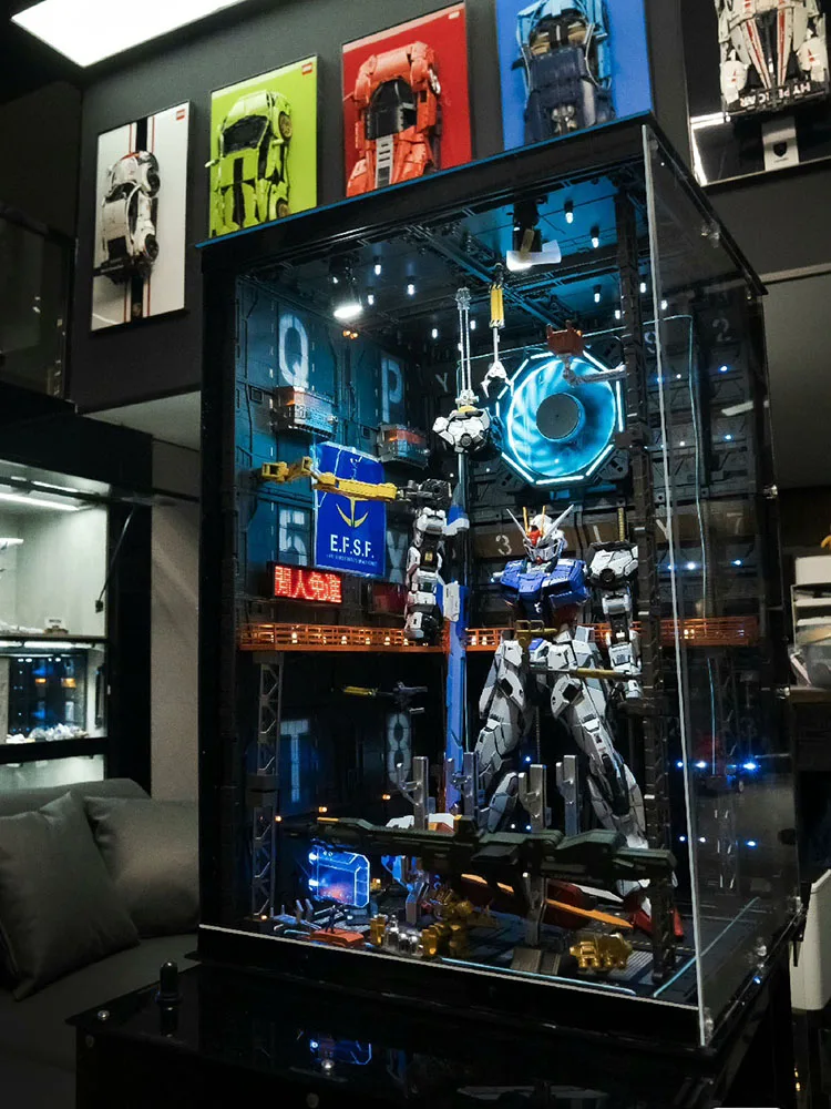 Customized Handmade LED Display Case Hangar For Gundam PG MG Action Model  (Customized Version shipment in 20-30days ）