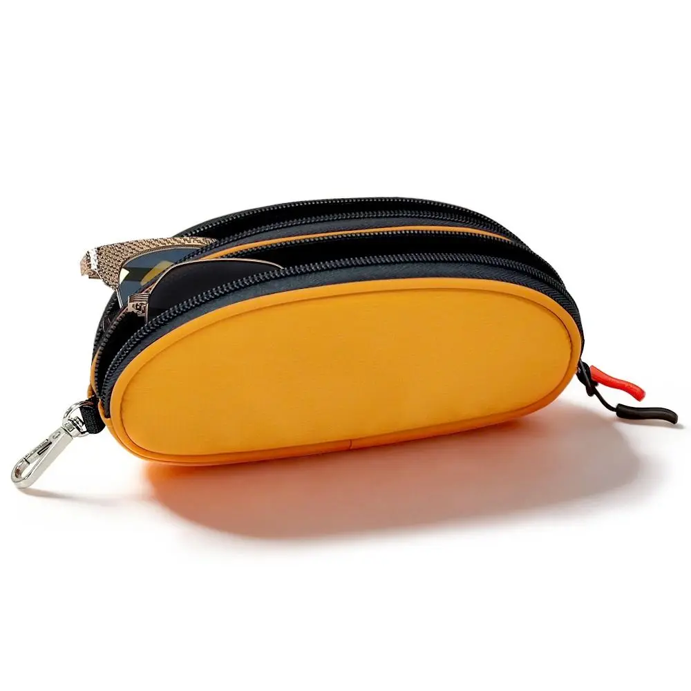 Portable Double-layer Glasses Organizer Large Capacity Cloth Eyewear Storage Bag Anti-lost with Key Ring