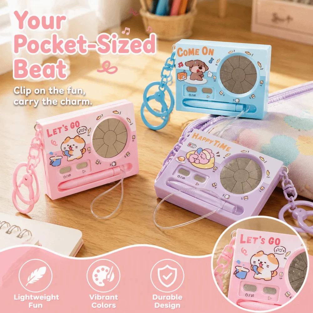 Compact Portable Size Music Instrument Keychain Smooth Sturdy Plastic Drop-Resistant Sound Fidget Pendant Lightweight