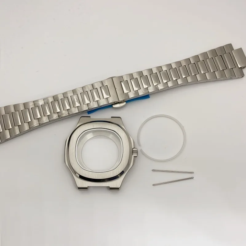 Case for NH35 Watch Accessories 41MM Nautilus Case Strap Full Set of Sapphire Glass for NH38 Movement