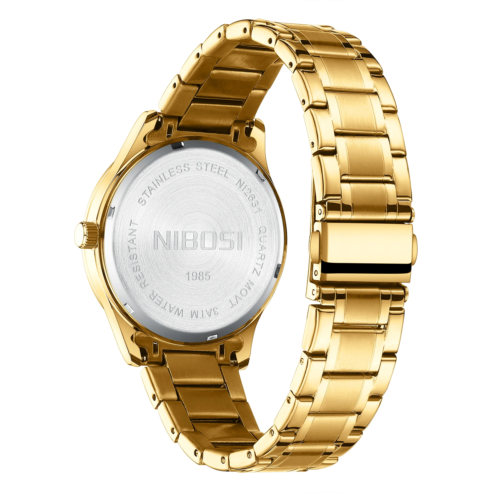 2024 Newest NIBOSI Gold Mens Watches Top Brand Sample Design Qaurtz Watches Waterproof Auto Date Miyota Steel Clock Reloj Hombre