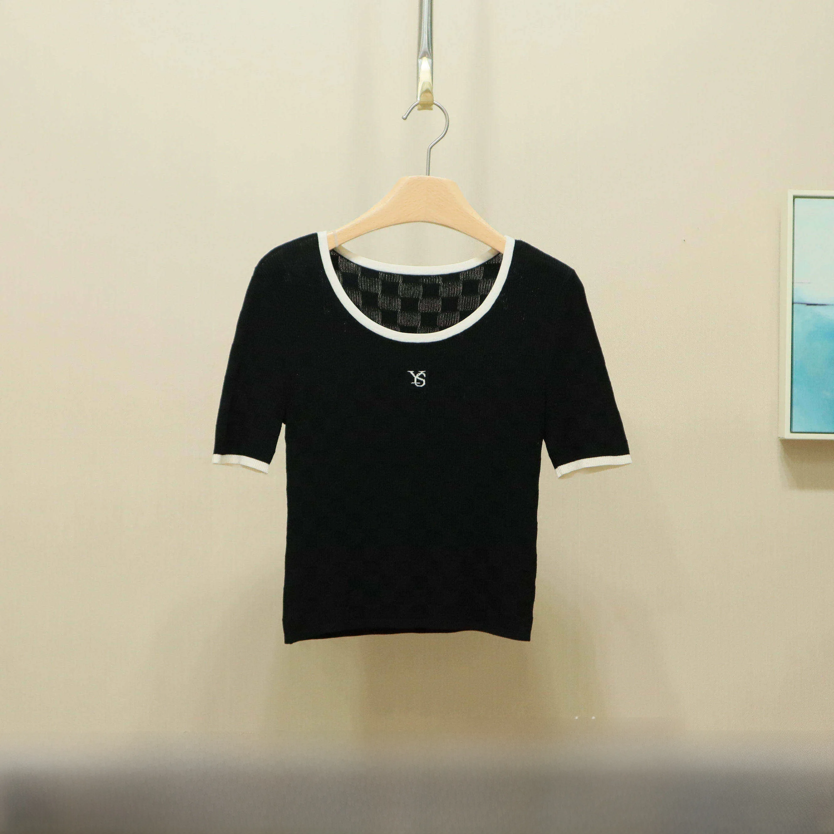 

Color Blo Knitwear round Ne ort Sve Women's Slim Fit Faion Spring Summer New Arrival xianglv Clothing Brand