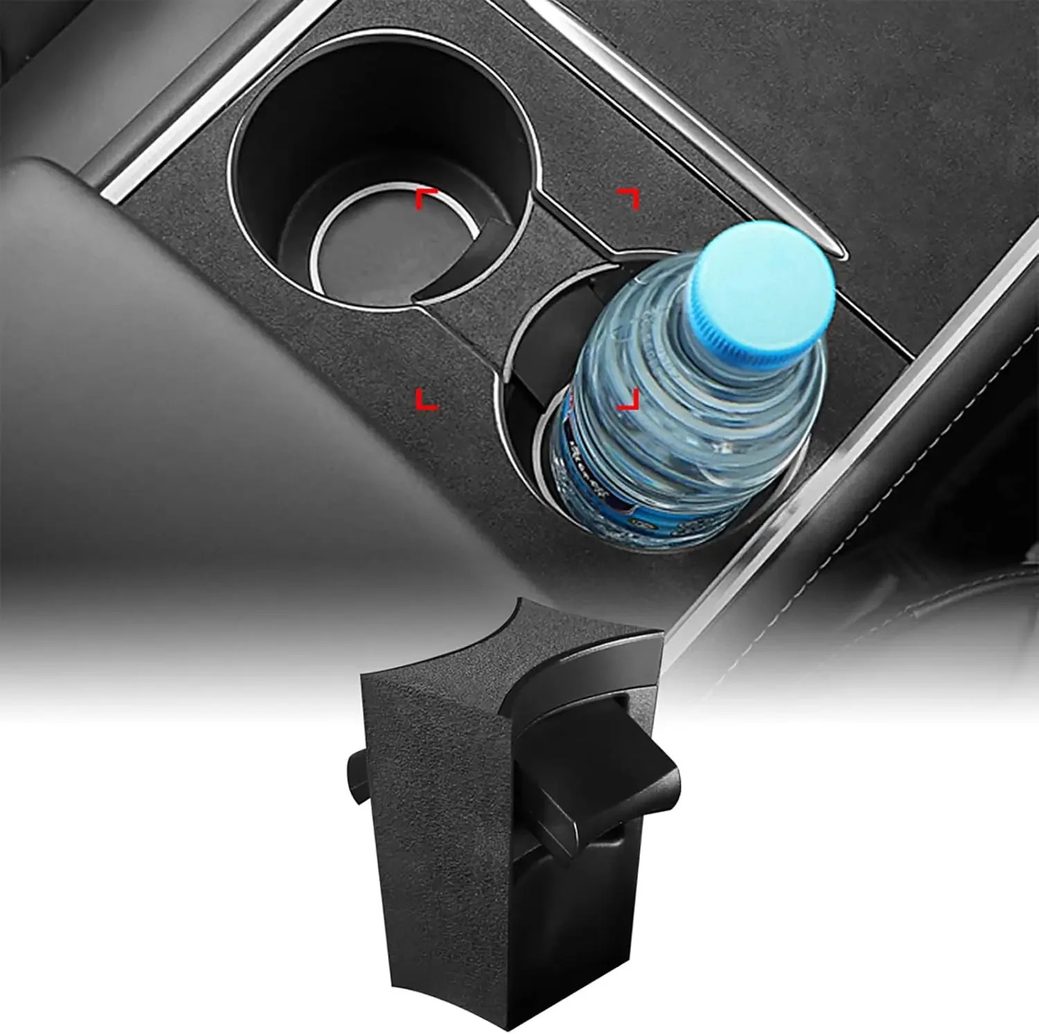 For Tesla Model 3 Y Compatible Cup Frame Medium Console Top Suede 2016 2017 2018 2019 2020 2021 2022 2023 Suitable Cup Holder