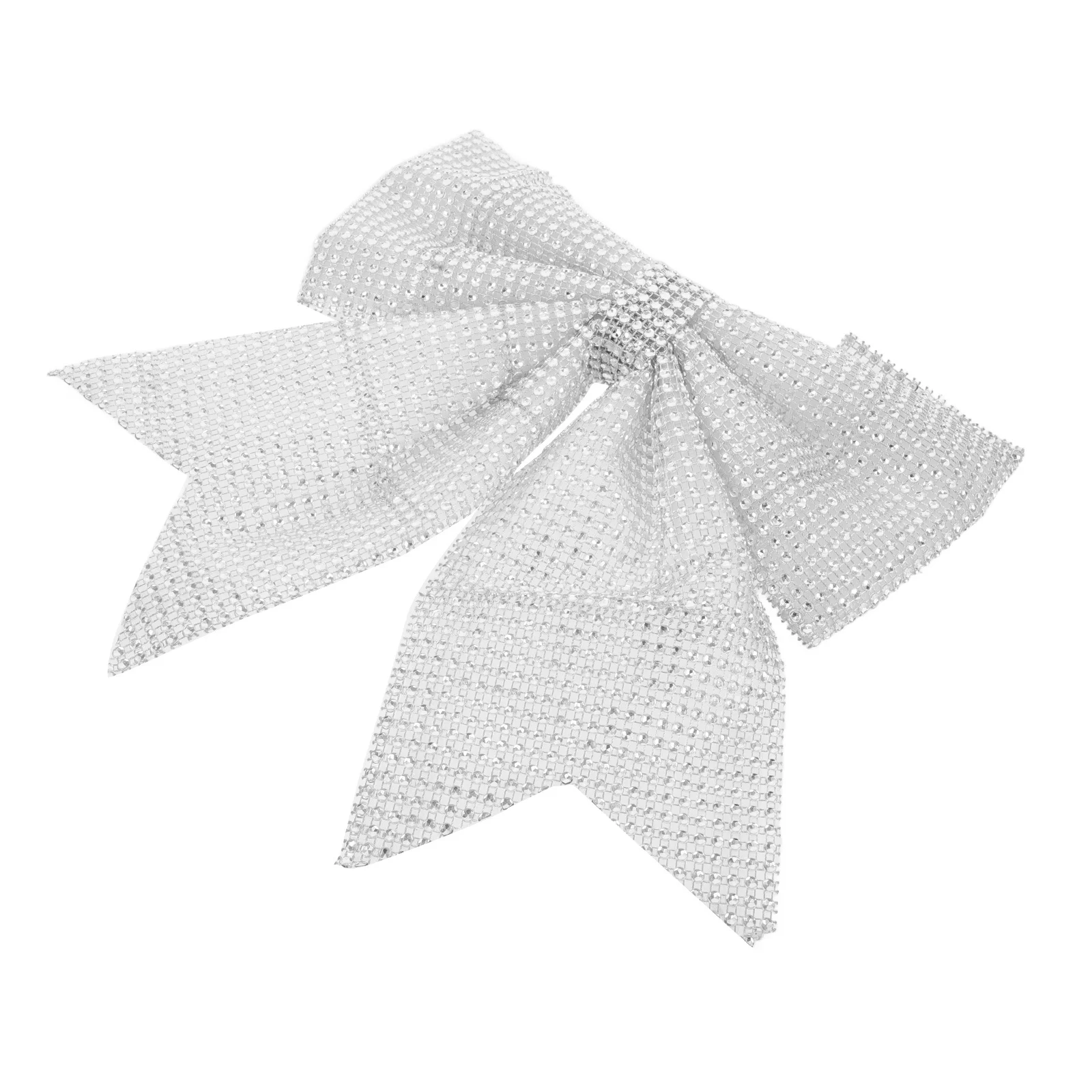 

Large Christmas Bow Rhinestone Decorative Fabric Bow for Tree Topper Wreath Home Door Outdoor Holiday Display Xmas Crafts