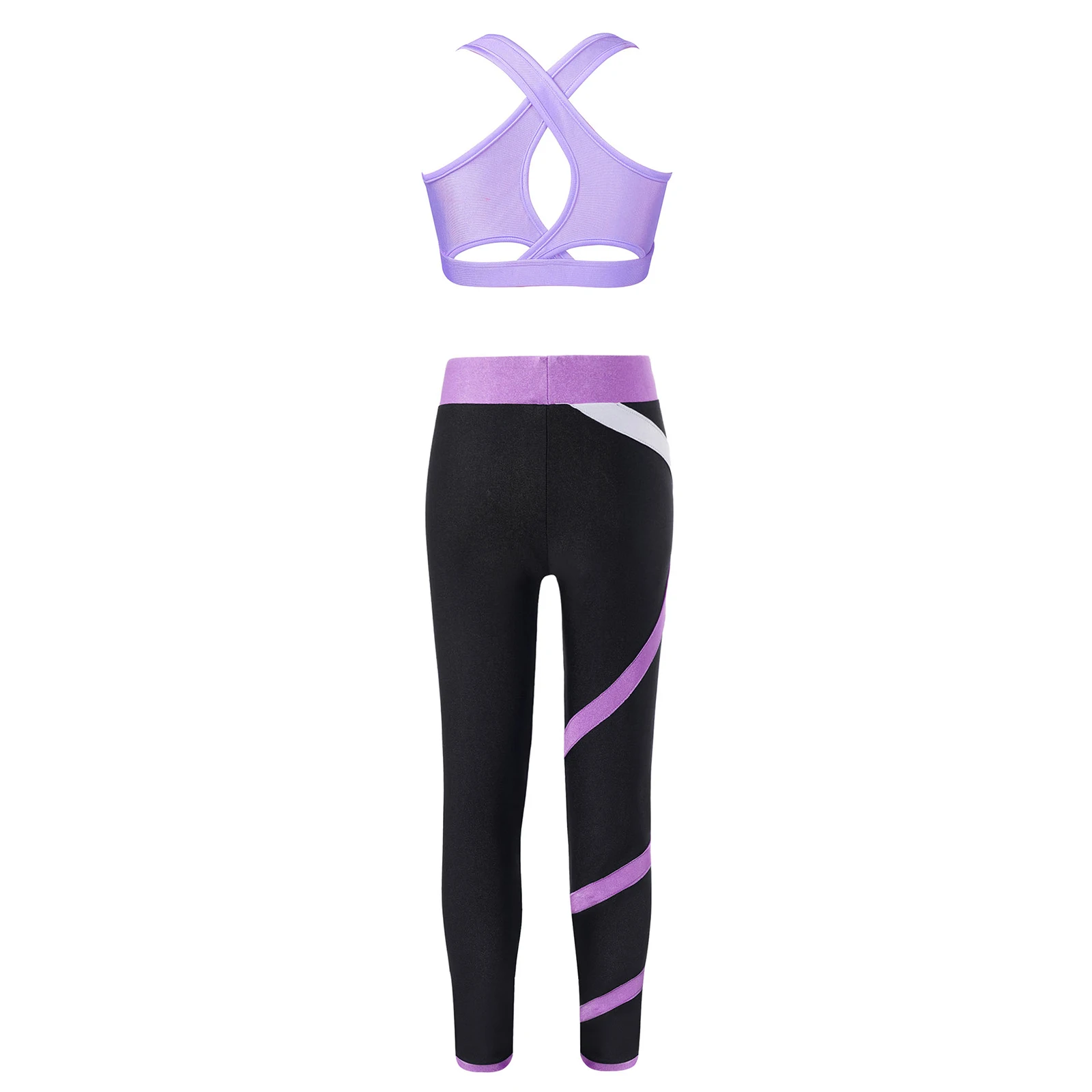 Sportswear sem mangas para crianças, crop top com leggings, corrida, academia, ioga, roupas de ginástica, roupas esportivas infantis, roupas esportivas para meninas