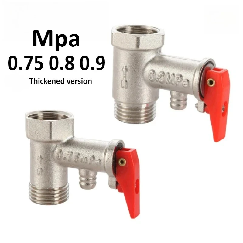 Brass 4-point DN15 Durable Adjustable Pressure Relief Valve Safety Valve, Used To Protect Closed Water Systems From Overpressure