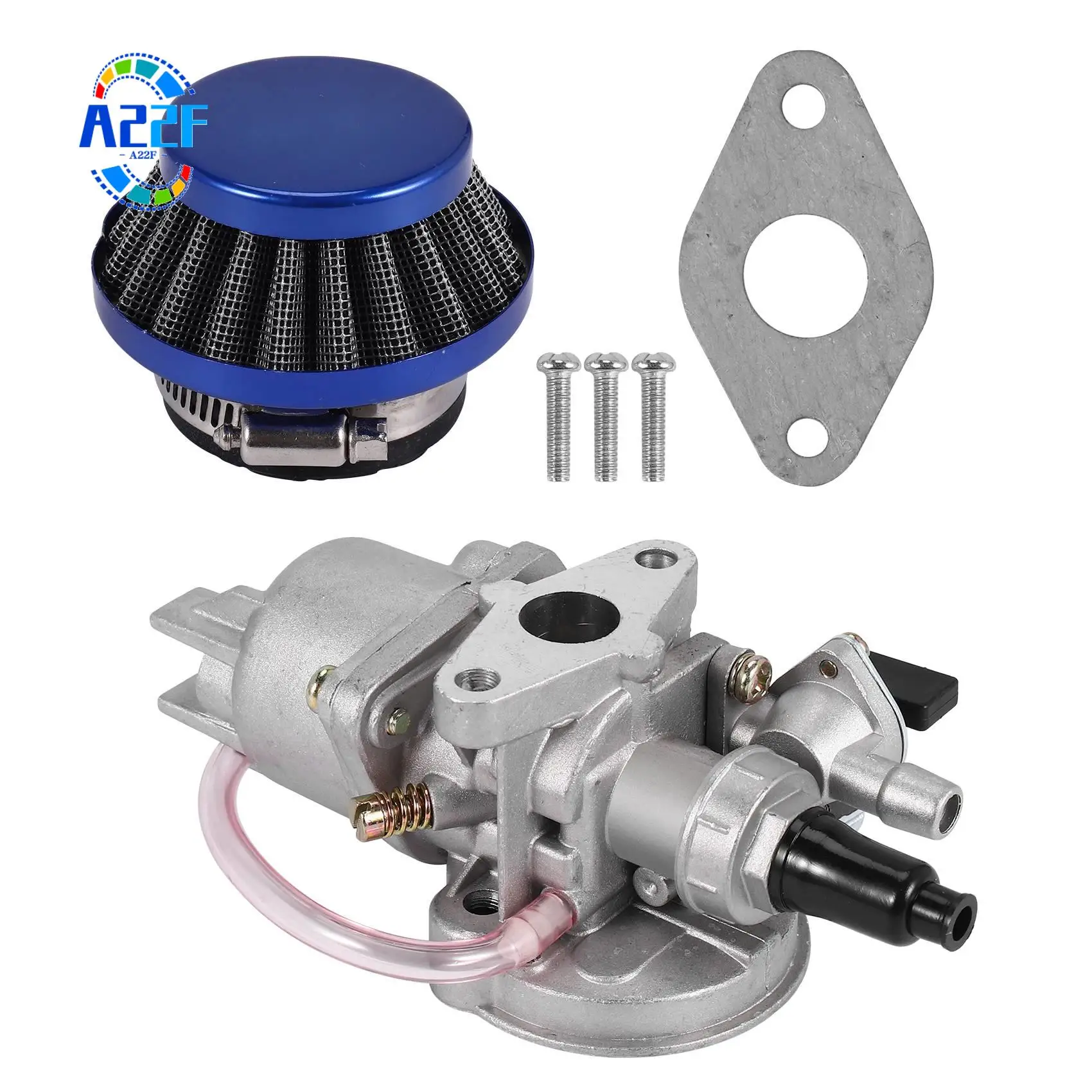 A22F-Carburetor Carb Carby + Air Filter + Stack For 2 Stroke 47Cc 49Cc Engine Parts Mini Moto Kids Atv Quad Dirt Pocket Bike Min