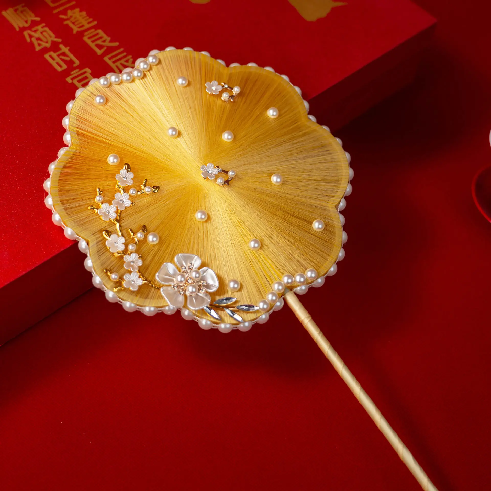 HYS new Chinese fan light luxury high-end national style group fan handmade finished product