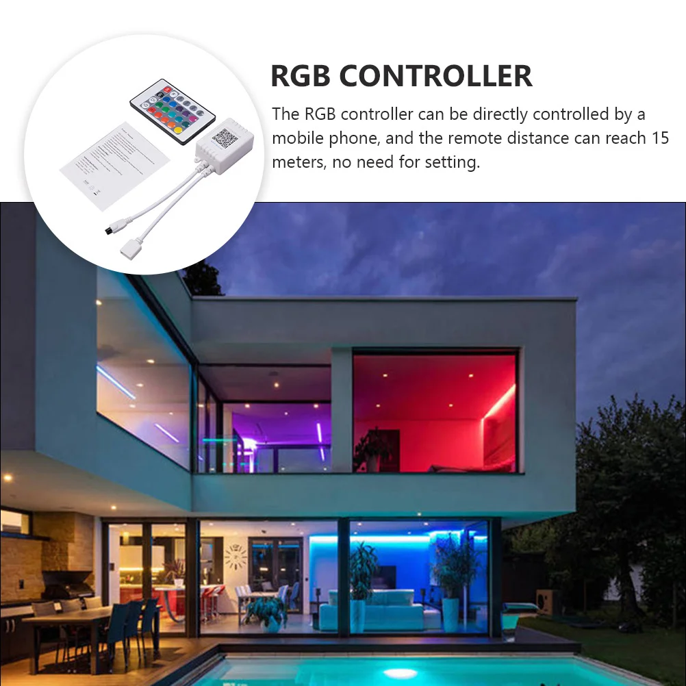 

Rgb Light Strip Remote Controller Receiver Mobile Phone Control Brightness Adjustable Gradient Color Wireless LED