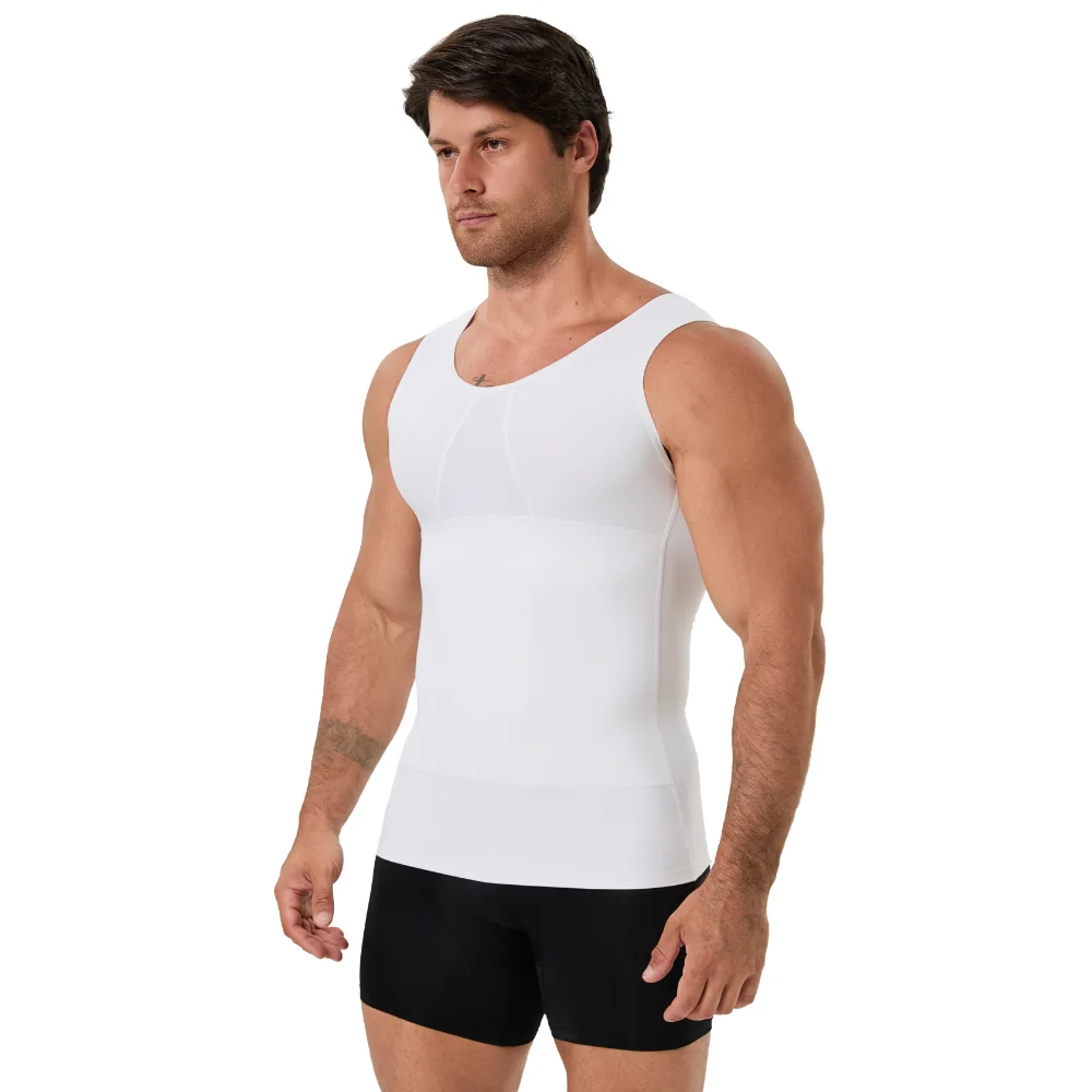 Herren Kompressions-Shapewear-Weste zur Kaschierung von Gynäkomastie, Bauchkontrolle, Atmungsaktives Mesh, Schnelltrocknend, Sommer-Workout-Unterhemd