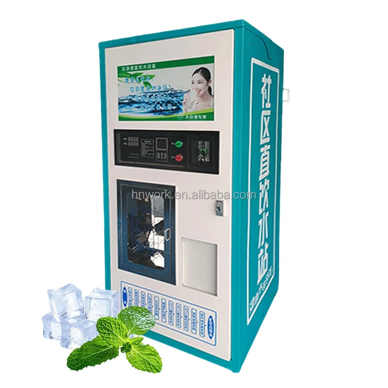 Customized Reverse Osmosis Automatic Ice Vending Machine, Coin Operated Ice Making Bulk Vending Machine