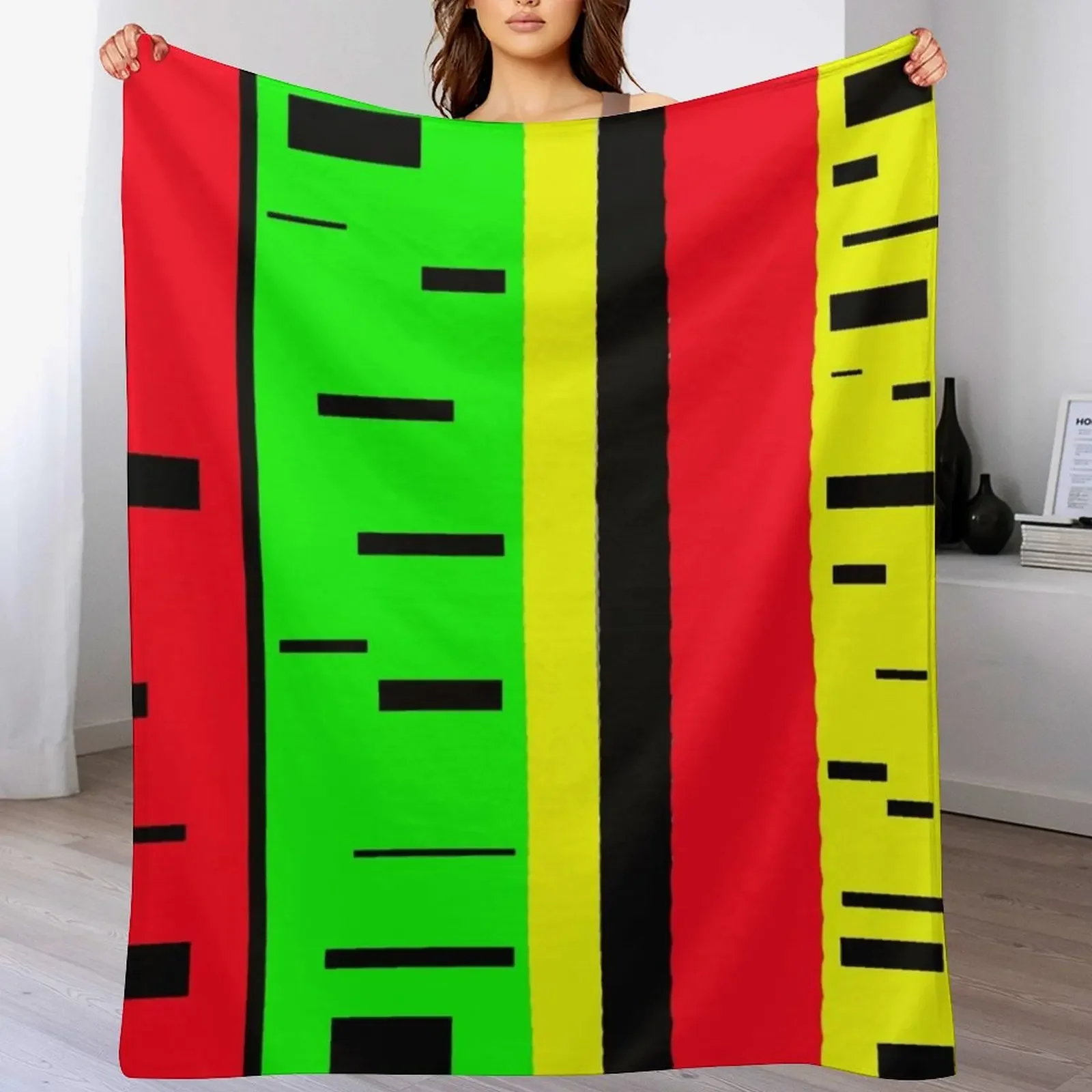 Rasta rectangles Throw Blanket Cozy Warm Blanket for Bed Room Decor