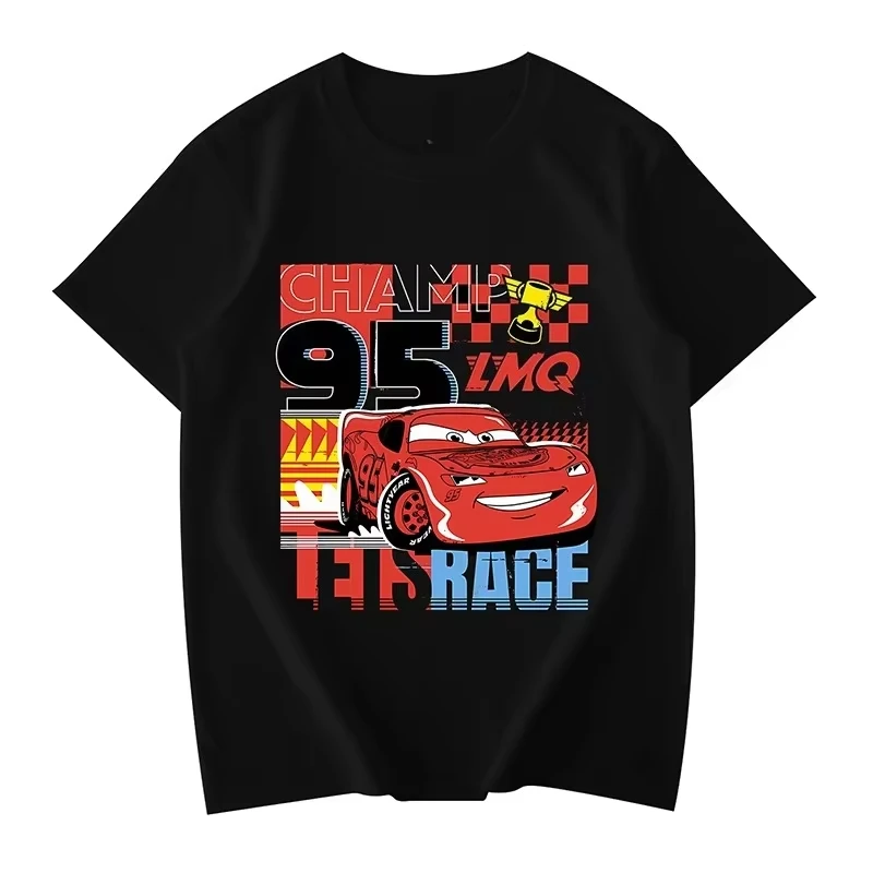 Disney Cars Lightning McQueen Stampa Abbigliamento moda Anime T-shirt casual Donna Uomo T-shirt manica corta allentata in cotone taglie forti