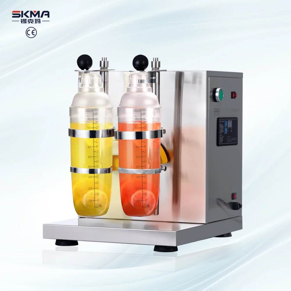 China Factory Wholesale Por Bubble Tea Juice Beverage Shaking hine Stainless Steel Double Cups Shaker
