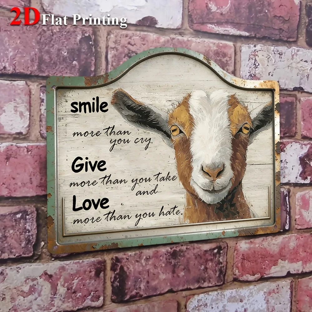 1pc, 2D Flat, Signs Metal Sheet Painting 