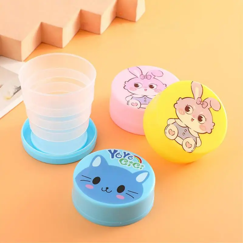 Folding Cup Telescopic Silicone Water Bottle Outdoor Travel Children Cups Sports Portable Collapsible Brushing Mouthwash Cup