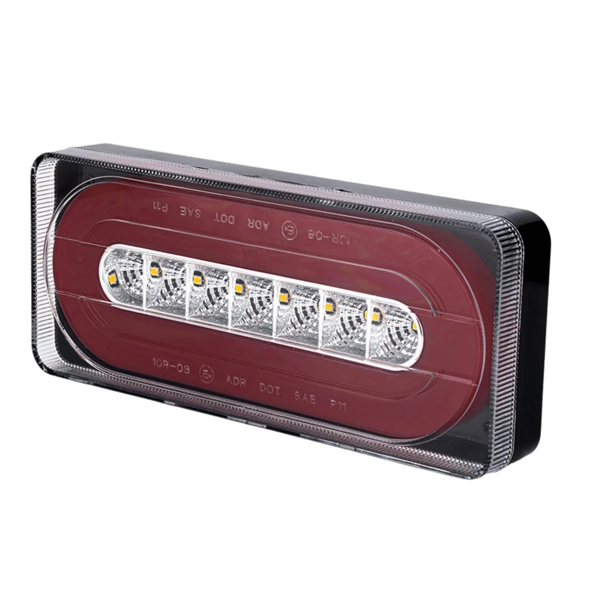 #388X Car LED Dynamic Turn Signal Lights 12V-24V Tail Light Warning Light Outline Lamp for Bus Trailer RV Truck MK-022,B (ABS)