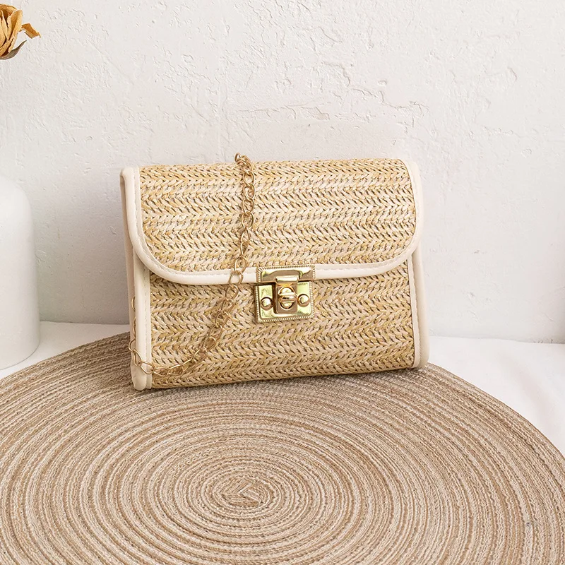 

Wholesale Straw Woven Square Bag - Mini Tassel Chain Purse for Women, Trendy Versatile Crossbody Clutch
