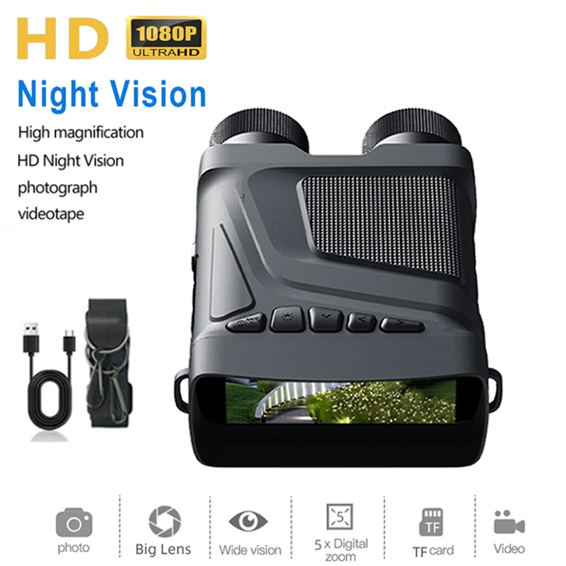 

1080P HD Night Vision Binoculars Level 7 Infrared R12 5X Digital Zoom Telescope Night Goggles for Hunting Camping Surveillance