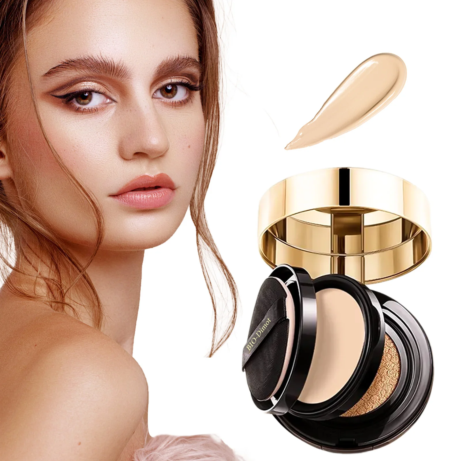 

Air Cushion Poreless BB Cream+Matte Setting Powder Waterproof Oil-Control Soft Face Makeup Long Lasting Foundation Base Cosmetic