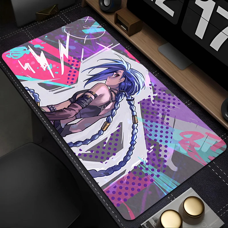 

Mousepad Laptop Mouse Pad Office PC Accessories Keyboard Pad Rubber Cup Mat Soft Mouse Mat Large League of Legends Jinx Desk Mat