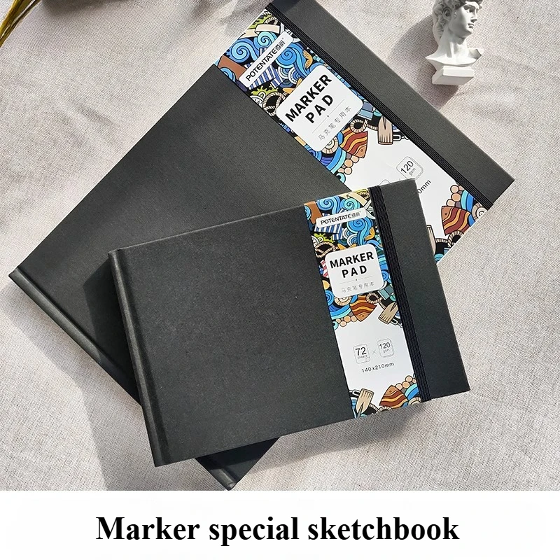 A4/A5 Marker Special Sketchbook 72 Sheets/144 Pages 120g Not Easy To Penetrate for Fountain Pen Drawing Marker Colored Pencil