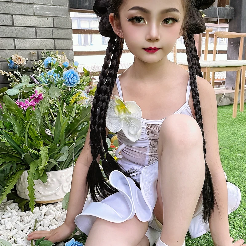 แฟชั่นฤดูร้อนใหม่เครื่องแต่งกายเต้นรำละตินสำหรับเด็กผู้หญิงฝึกซ้อมกระโปรงขนาดใหญ่ชายกระโปรงอินเทอร์เน็ตชื่อดังระดับไฮเอนด์ชุดมืออาชีพ