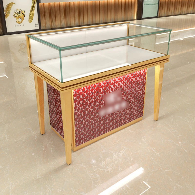 Custom, Sundo high-end custom logo metal watch jewelry counter glass display cabinet with LED lighting jewellery displ