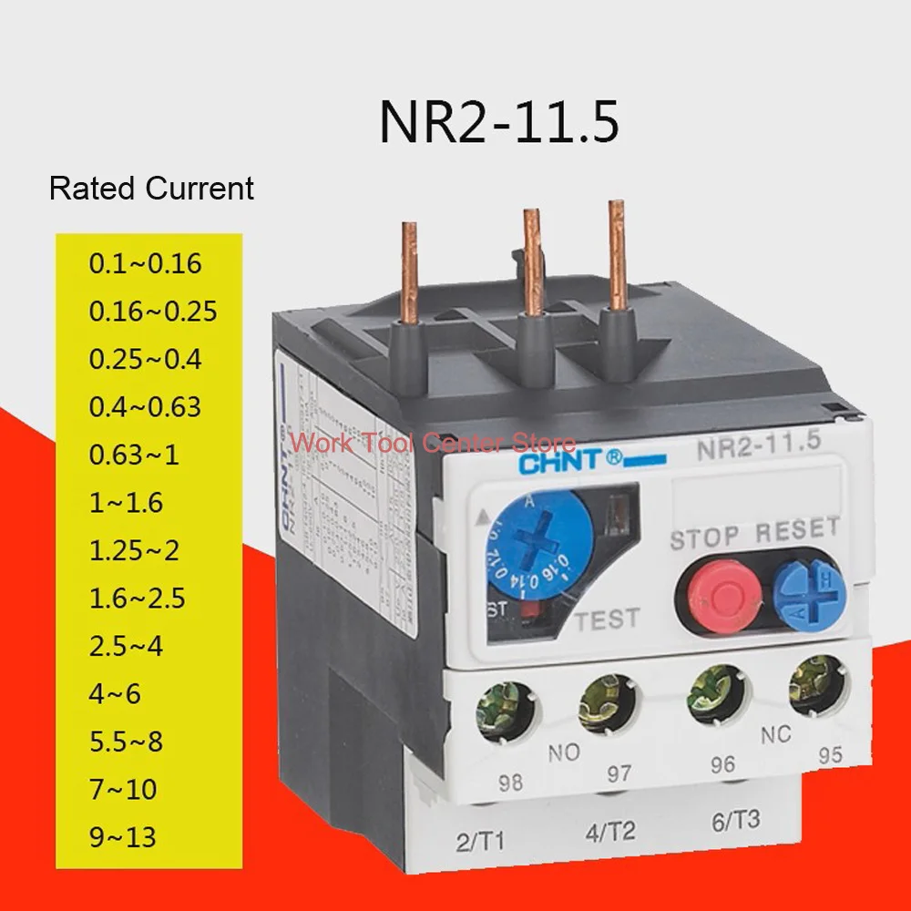 Original Thermal Overload Relay Module NR2-11.5 0.4/0.63/1/1.6/1.25/2/2.5/4/6/5.5/8/7/10/13A Protector Contactor NC6-09 Safety