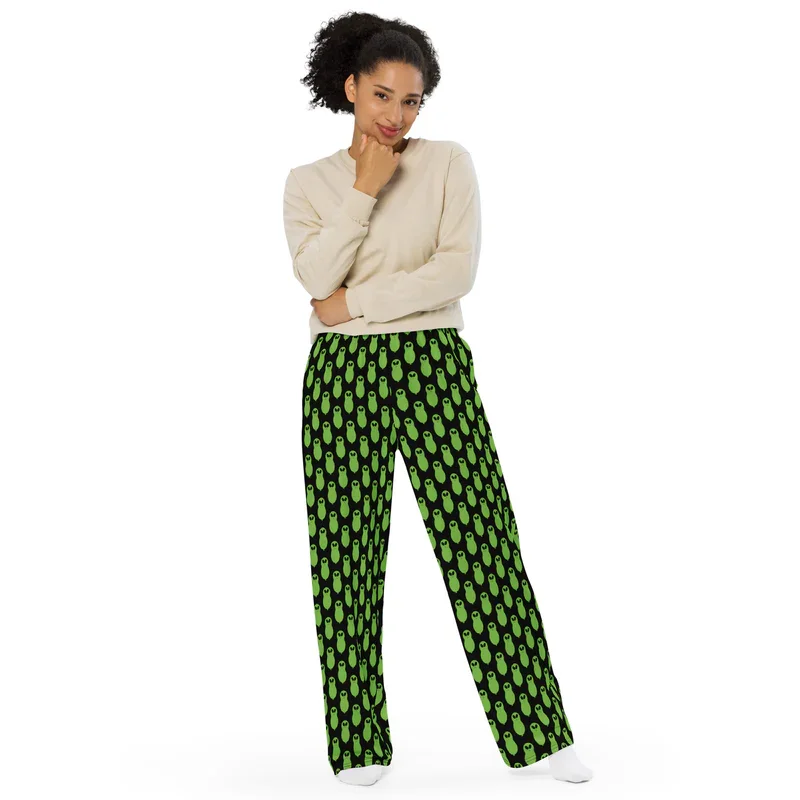 2024 New Women's Large Size Floor-Mopping Pants 3D Printed Pattern Daily Home Casual Pants Breathable Loose Straight Pants