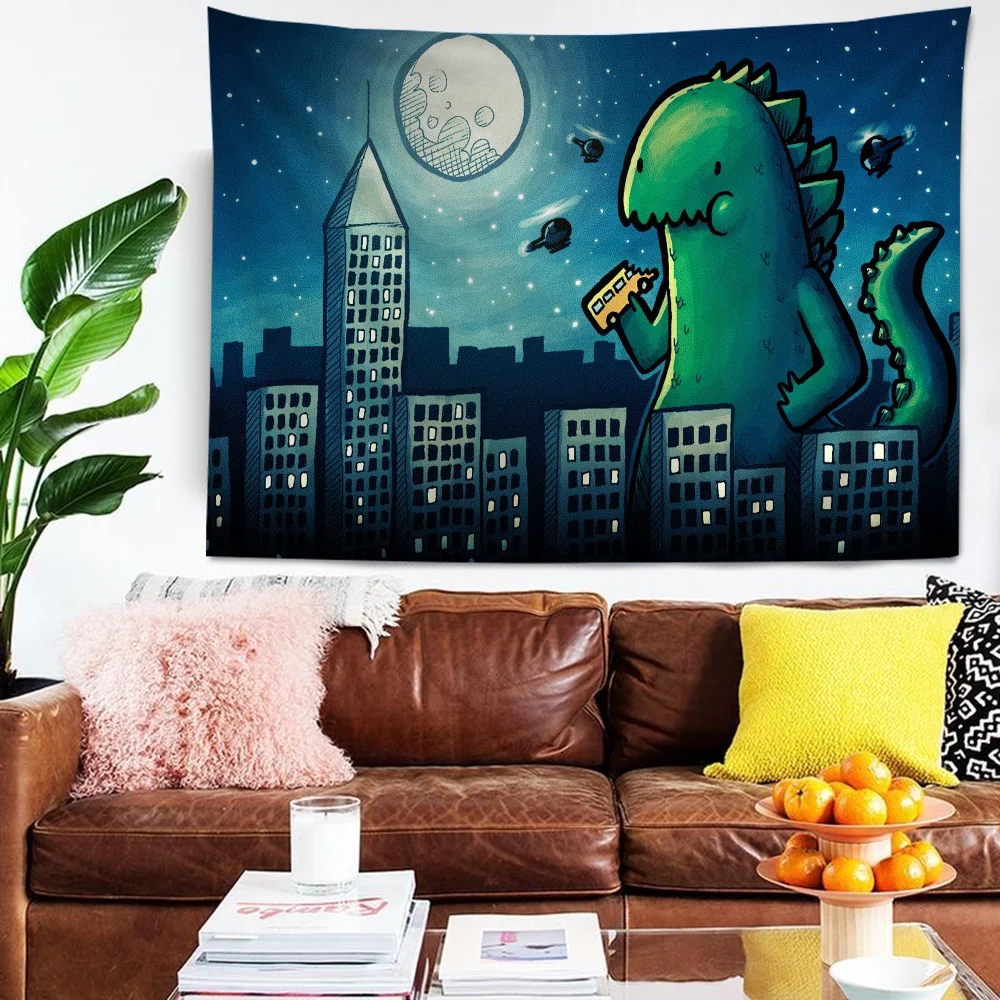 

Anime G-Godzillas Tapestry Art Printing Art Science Fiction Room Home Decor Wall Art Decor