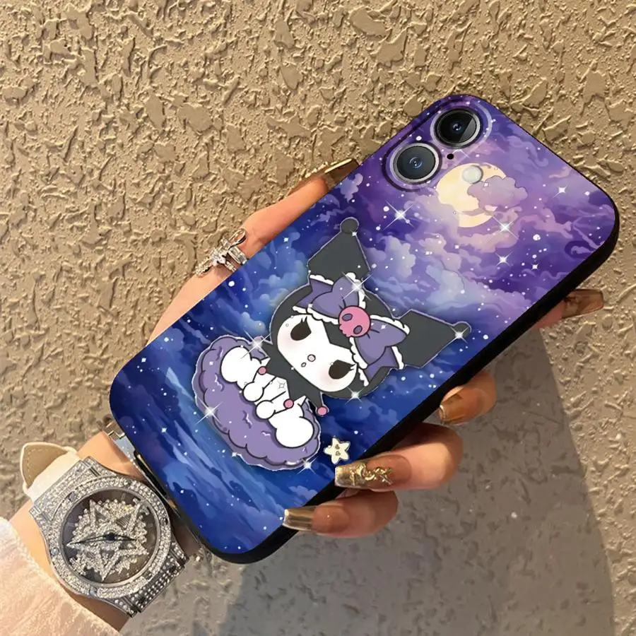Cute Sanrio Kuromi Case for iPhone XR 17Air 7 8 13 12 11 17 Pro Max 15 16  14 Plus XS Max Black Soft Phone Cover - AliExpress 202192403