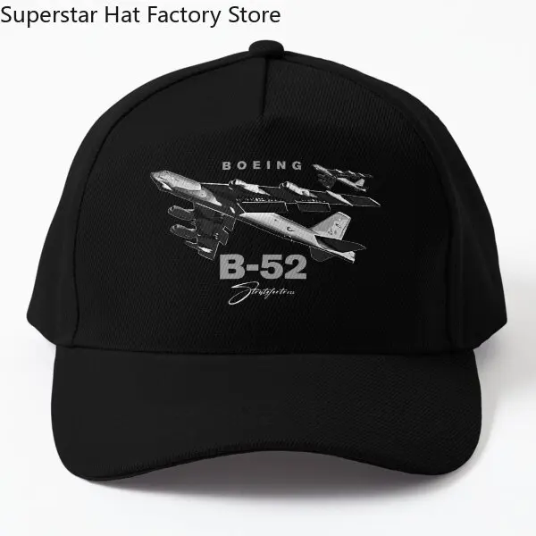 B52 Stratofortress Bomber Aircraft  Baseball Cap Hat Snapback Women Black Bonnet  Czapka Solid Color Fish Casquette Casual