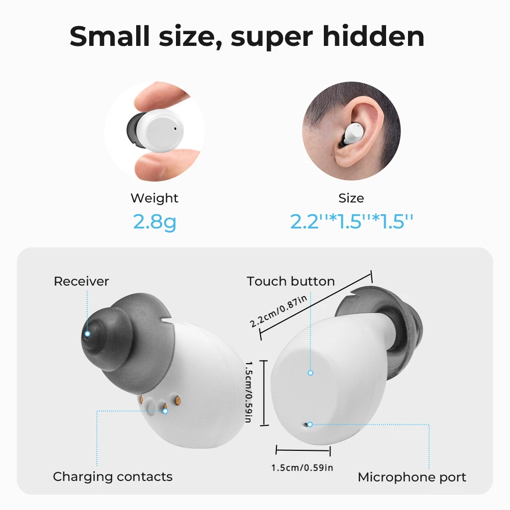 Micro Hearing Aids Rechargeable Hearing Device Ear Hearing Aids for The Elderly Audifonos Sound Amplifier for Deafn Intelligent