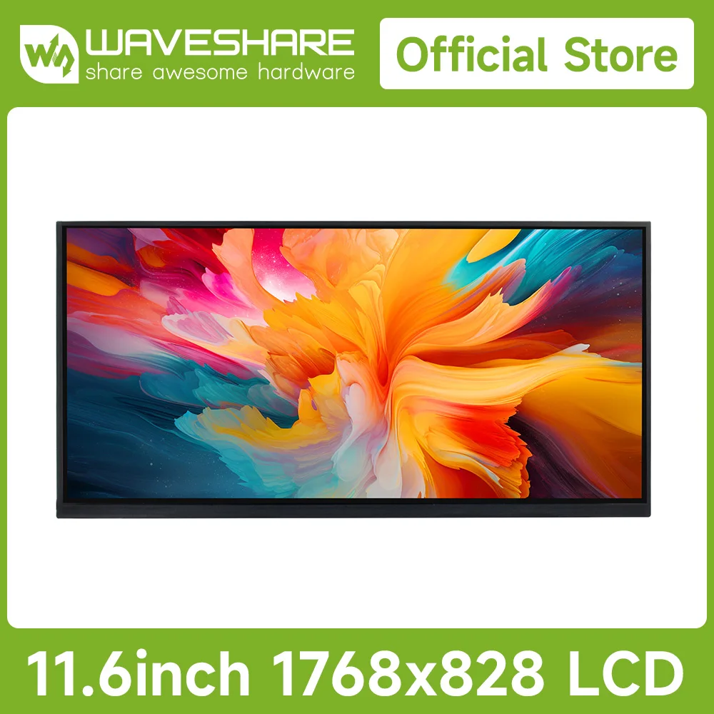 Waveshare 11.6inch Capacitive Touch Display, In-Cell Technology, 1768×828, 178° Wide Viewing Angle for Raspberry Pi 5/4B/3B