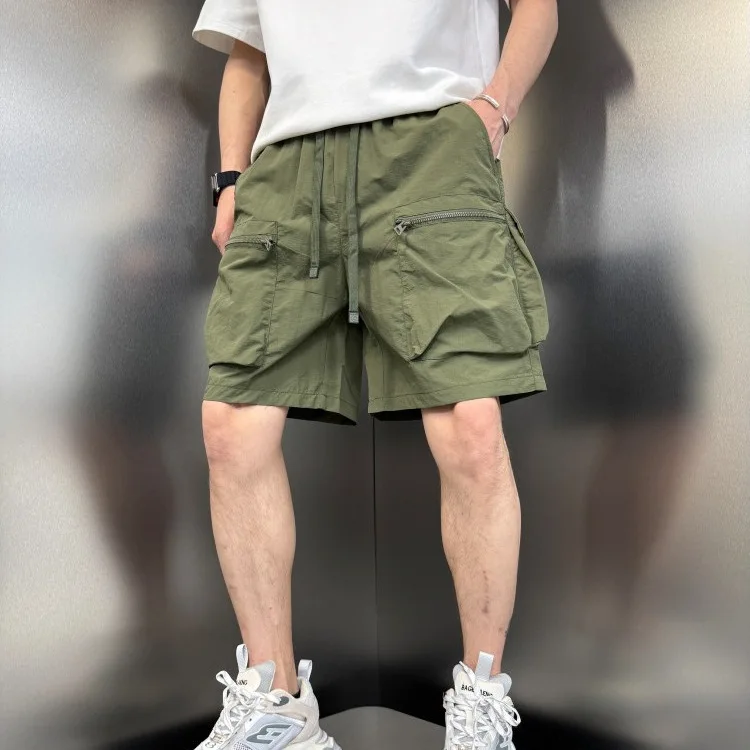 

Quick-Dry Summer Thin Solid Color Simple Loose Work Men's Casual Trendy Brand Sports Shorts