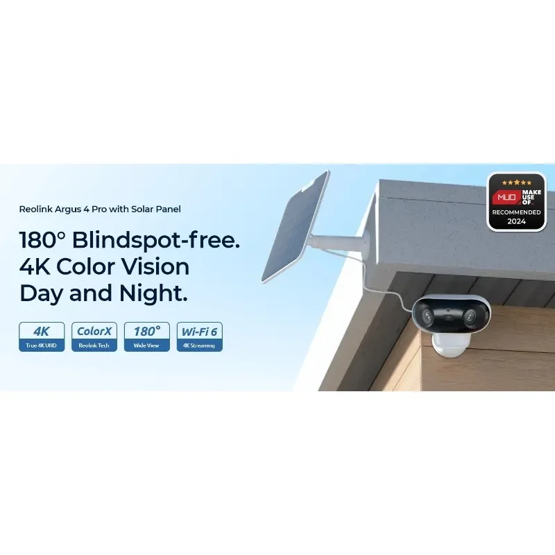 for REOLINK 4K Solar Security Camera Wireless Outdoor Dual Lens 8MP Smart Detection ColorX Battery WiFi Home Surveillance