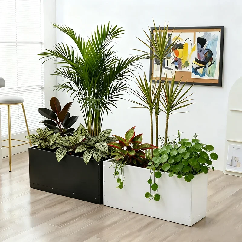 Outdoor flower box Rectangle self-absorbing pot Plastic partition flower bed Municipal garden sales department